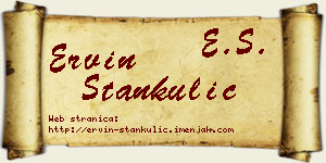Ervin Stankulić vizit kartica
